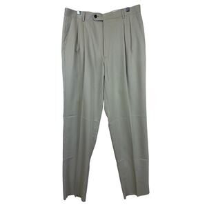 TravelSmith Beige Pleated Straight Leg Men's Travel Pants Size 34